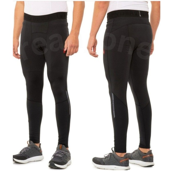Spyder Active Other - Spyder Active Men's Pro Web Base Layer Compression Leggings Pants Black Size Sma